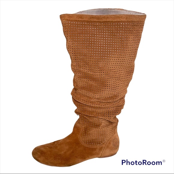Ugg Abilene Chestnut Suede Knee High Slouch Boot. - Picture 2 of 6